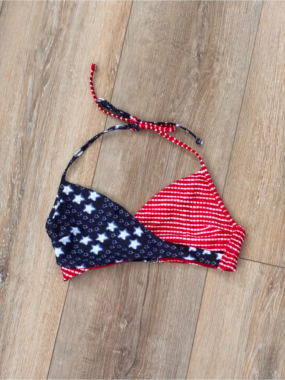 Hollister Swim Stars And Stripes Bikini Top Red White And Blue SIZE SMALL